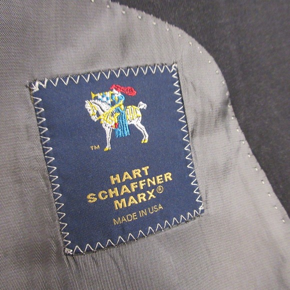 Hart Shaffner Marx Suit Jacket Blazer Sport Coat size 48R Sold Gray Wool - Picture 2 of 12